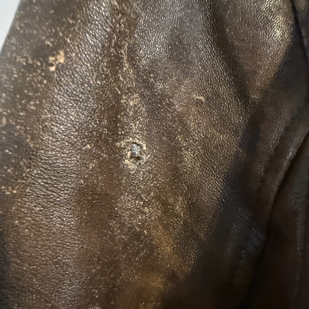 Vintage 1980s Brown Leather Bomber Jacket | Top Gun Aviator | Size 38 - Picture 4 of 15